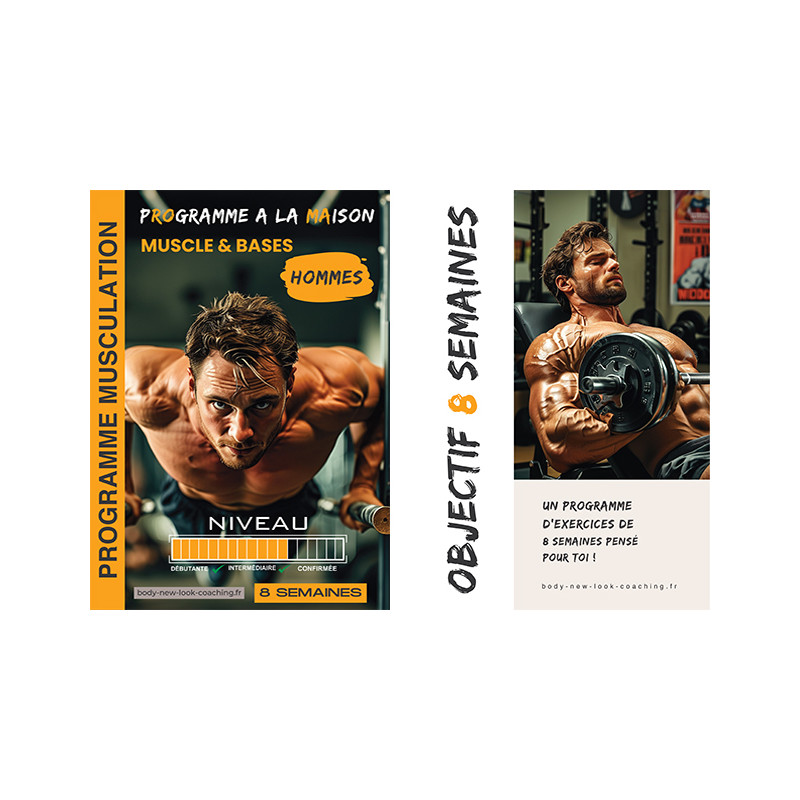 Musculation à la maison - Hommes débutants/intermédiaires - 8 Semaines