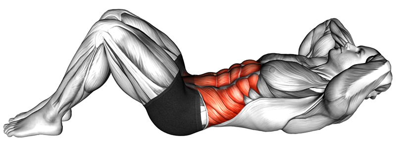 Relevé de buste au sol : travail des muscles abdominaux - Début